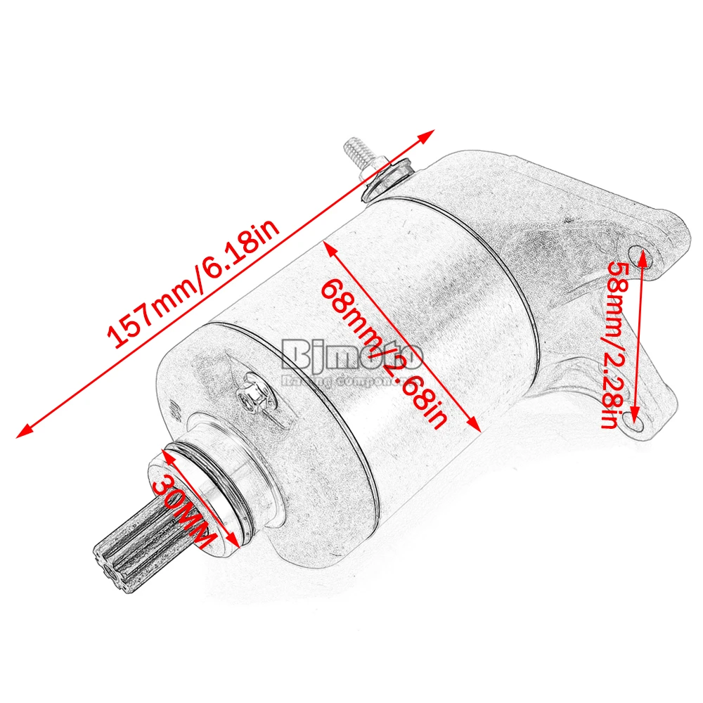 Anlasser für Polaris ATP 330, Sportsman 335 4X4, Big Boss 500 6x6, Magnum 325, Ranger 425 2x4, Trail Boss 330 und für Yamaha FZX750. – Detail 12