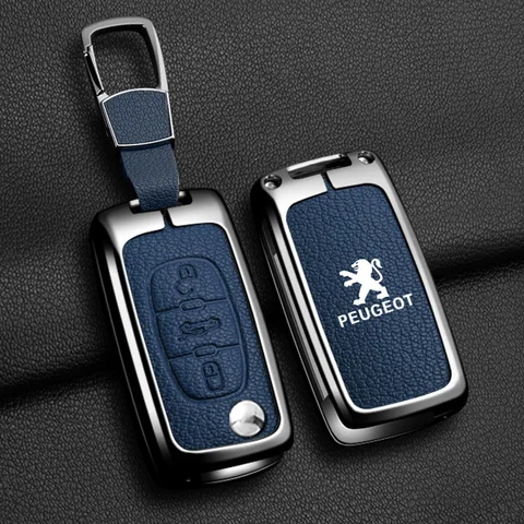 Чехол для автомобильного ключа из сплава Zine, чехол для ключей для Peugeot GT-Line 206 207 208 301 307 308 407 408 508 607 2008 3008 4008 5008 RCZ