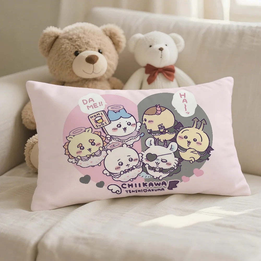 Cartoon C-Chiikawa Kissenbezug für Sofa, Wohnzimmer, Schlafzimmer, Kopfteil, Rückenlehne, Nickerchen-Zweckeinsatz – Detail 10