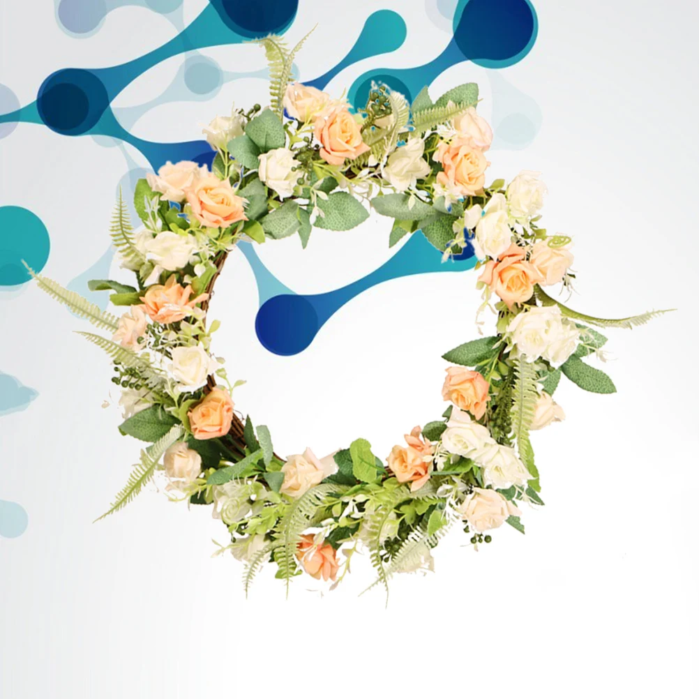 

Simulated Rose Wreath Garlands Spring Hanging Wall Door Decoration Faux Flowers Front Decorations Artificial Floral Wreaths for