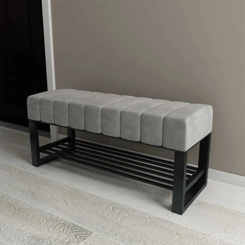 Living Room Furniture Ottomans Interior Modern Nordic Luxury Entry Door Shoe Stool Simple Stainless Steel Stable Sofa Stool