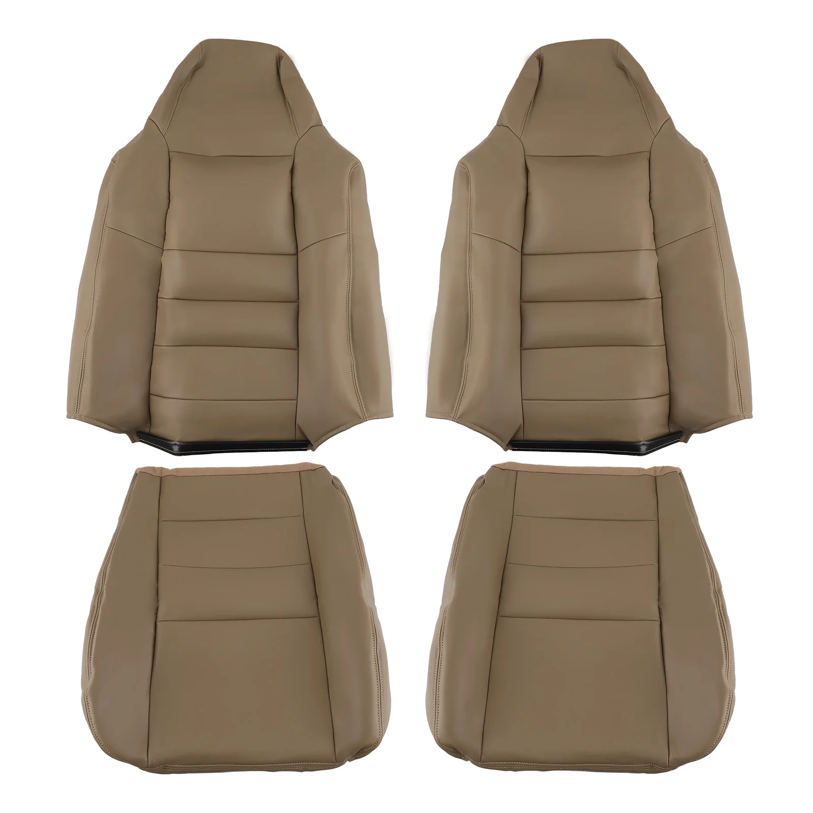 

Front Driver & Passenger Leather Seat Cover Tan For Ford F250 F350 2002-2003-07