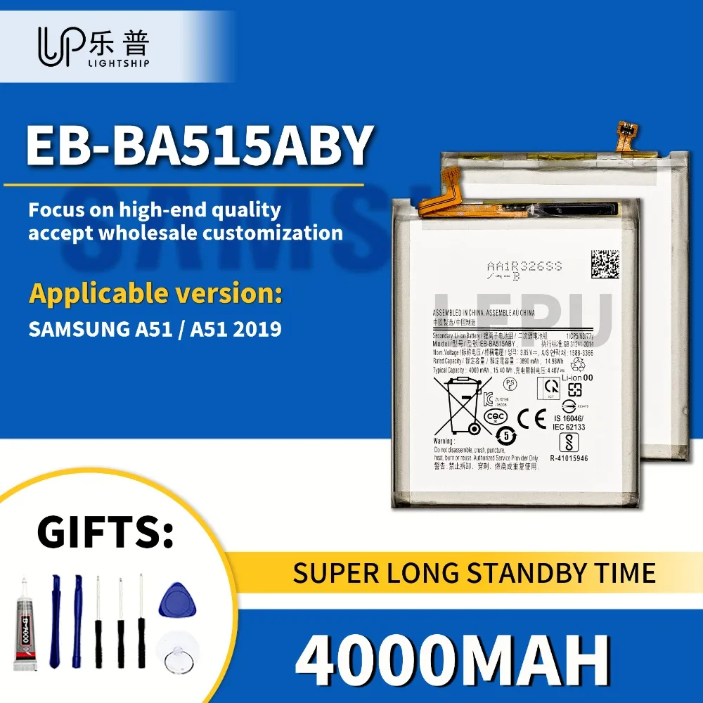

Phone Repair Batteries 4000mAh EB-BA515ABY Original Battery for SAMSUNG A51 with Free Tool SAMSUNG A51 2019 Replacement Battery