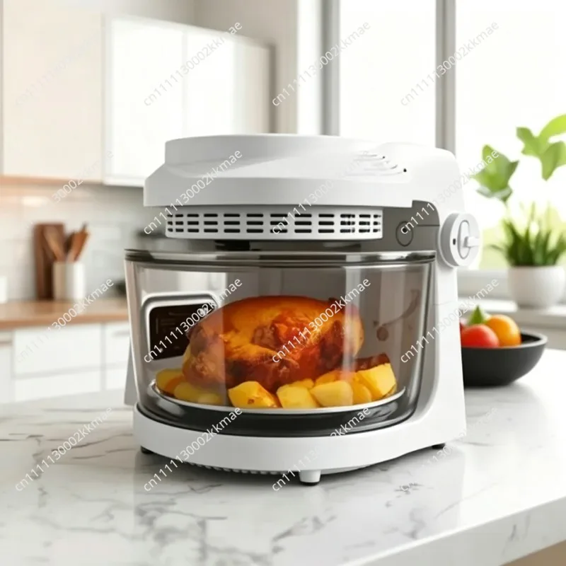 Visible Air Fryer Large Capacity Oil Free Electric Glass Cooker Multifunctional Rotisserie Potato Fries Machine