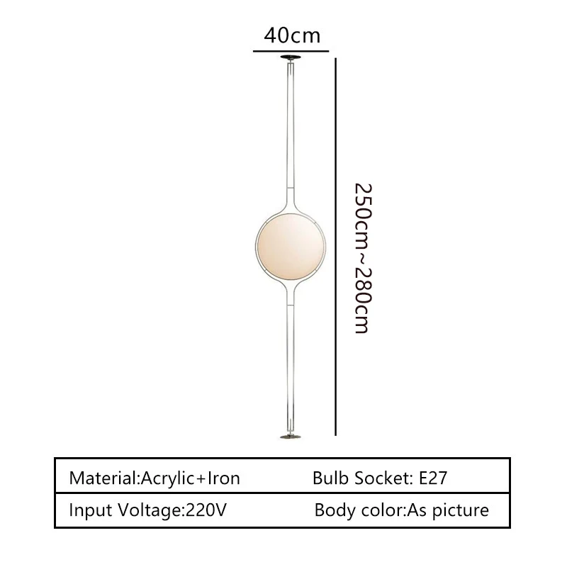 Nordic modern minimalist new design artistic atmosphere LED floor lamp, stainless steel acrylic, adjustable height
