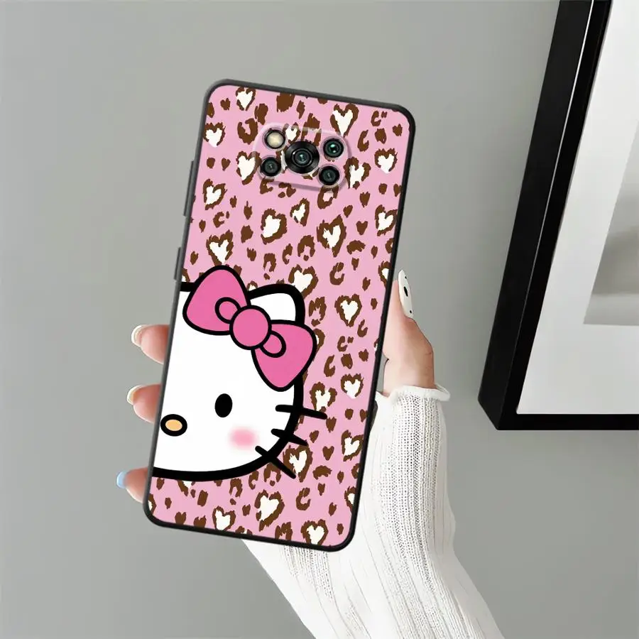 

Sanrio Hello Kitty Black Soft Phone Cover Case for Xiaomi Poco M3 M4 M7 Pro C71 C40 C50 X3 X4 X5 X7 Pro M5 C75 F1 F3 C61