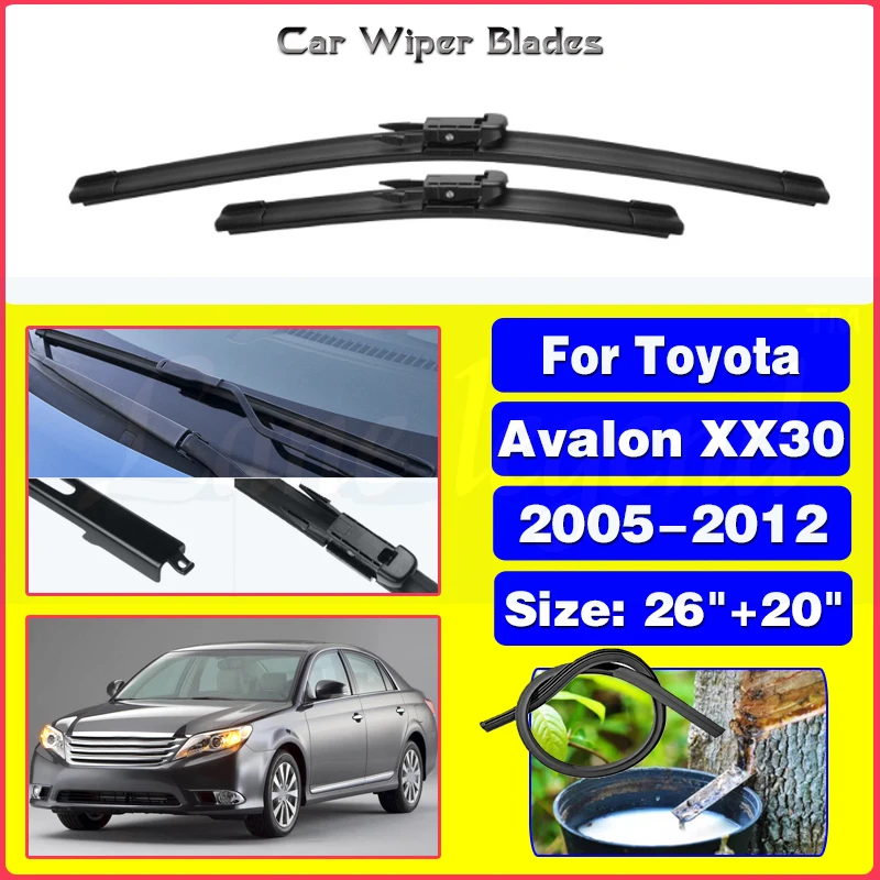 Передние щетки стеклоочистителя для Toyota Avalon XX30 2005-2012, лобовое стекло 26 дюймов + 20 дюймов 2005 2006 2007 2008 2009 2010 2011 2012