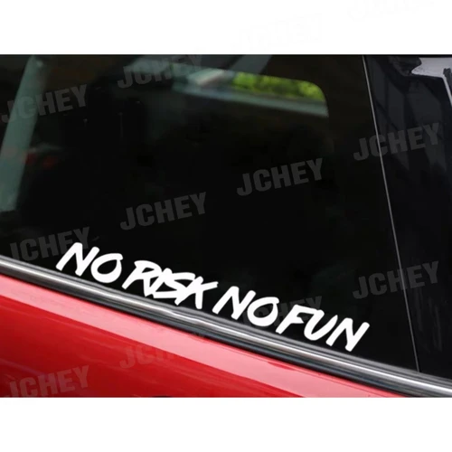 Imagen 2 del producto 22cm * 2,4 cm decorativo sin riesgo sin diversión pegatina de coche calcomanía vinilo blanco y negro gráfico creativo y interesante pegatinas de coche