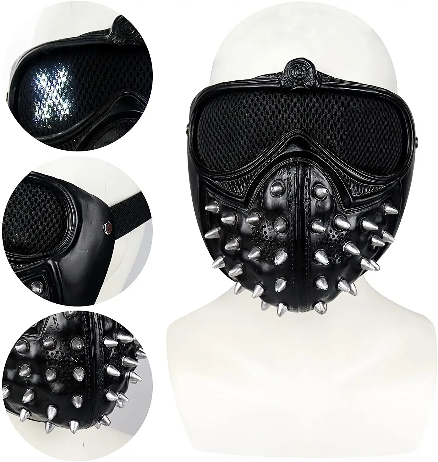 เกมนาฬิกาสุนัข 2 Marcus ประแจคอสเพลย์เรซิ่น LED หน้ากาก 25 ชนิด Led Expression Light Rivet หน้ากาก