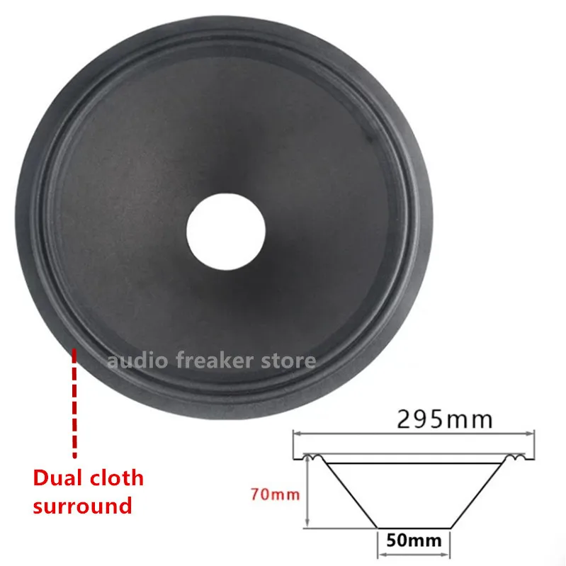 1PC Speaker Woofer Paper Cone 295mm Dual /Triple Cloth Surround Repair Kit 2 Inch Voice Coil For Home Theater Studio DIY System