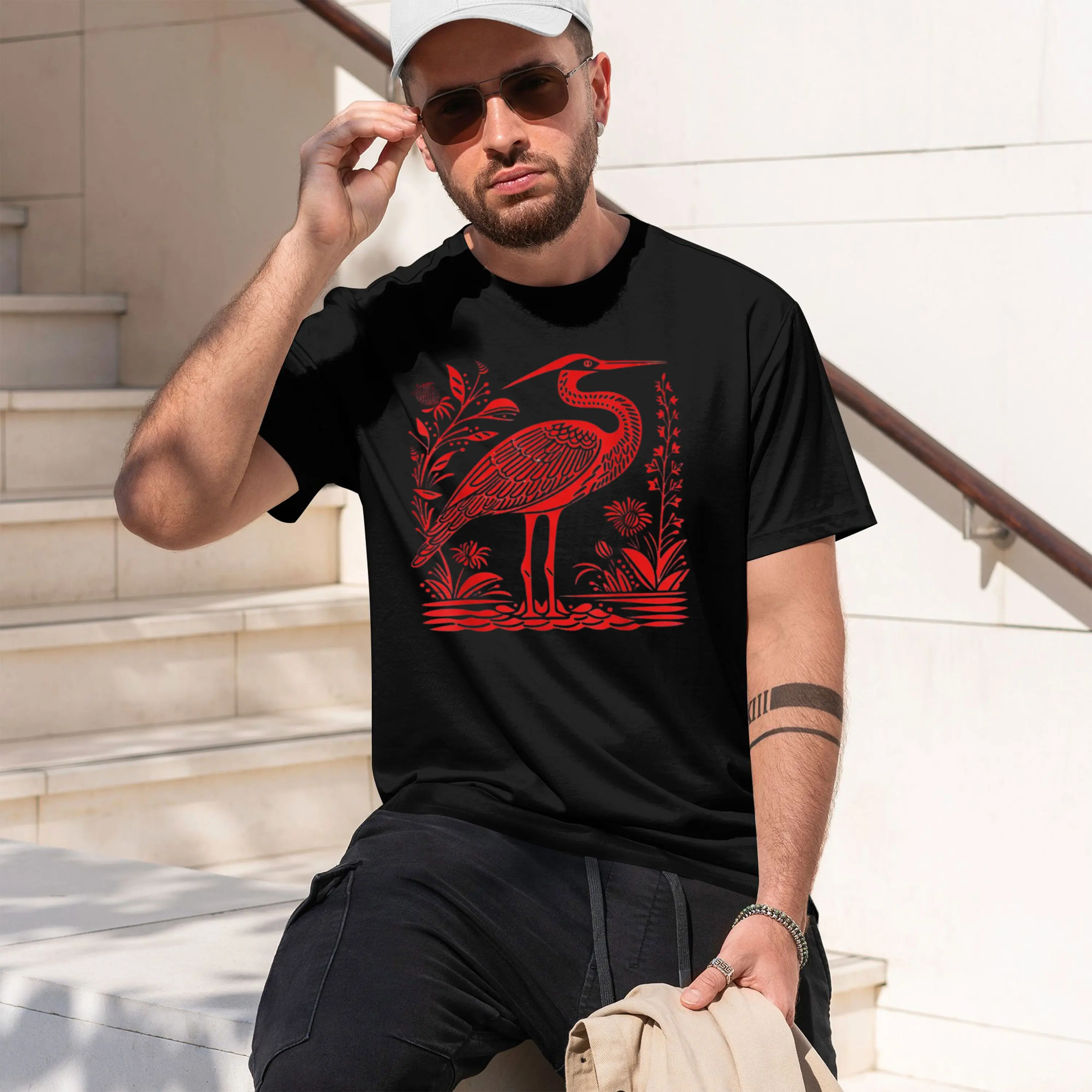 Heron Grh for Bird Lover Women T-Shirt Funny Men and Women Short Sves Couple Tee 2026 New Model Short-sleeve crewneck T-Shirt Cl