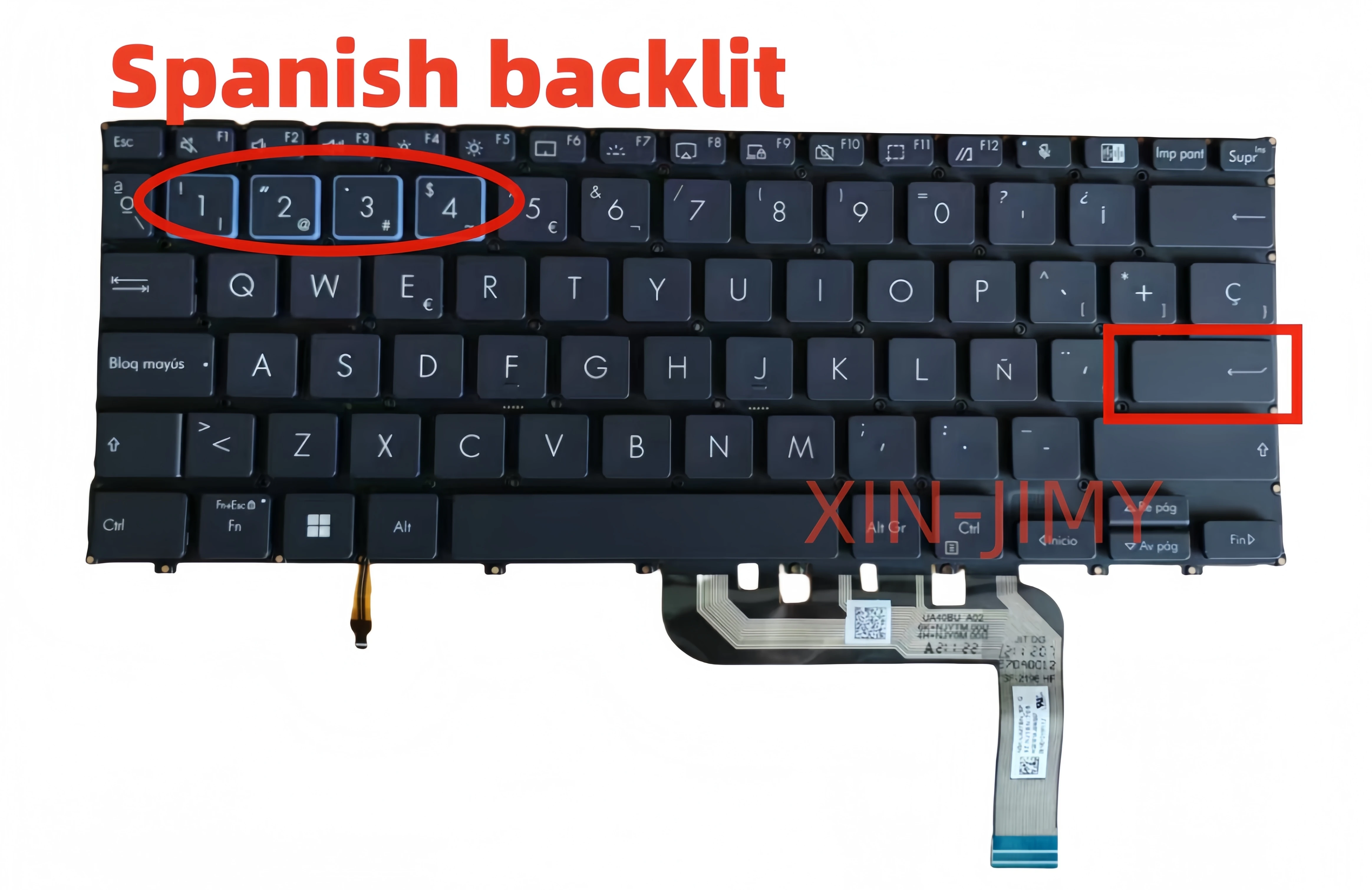 

Испанская черная клавиатура для ноутбука Asus ExpertBook B3 B3402 B3402FEA B3402F 9Z.NJYBN.70S SP с подсветкой