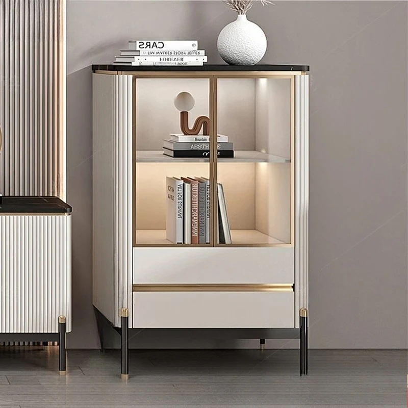 

Internet celebrity wine cabinet display cabinet light luxury small apartment living room glass cabinet modern simple small