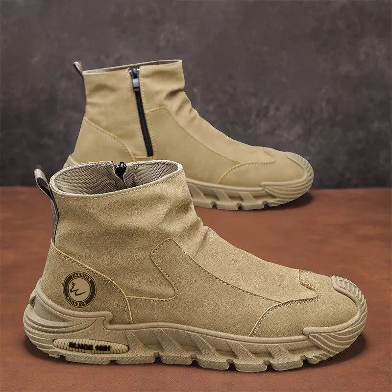 2026 Men's Winter Boot Plus Velvet Warm Thick Sole Hiking Shoes for Men Outdoor Travel High Top Mountaineering Snow Boot