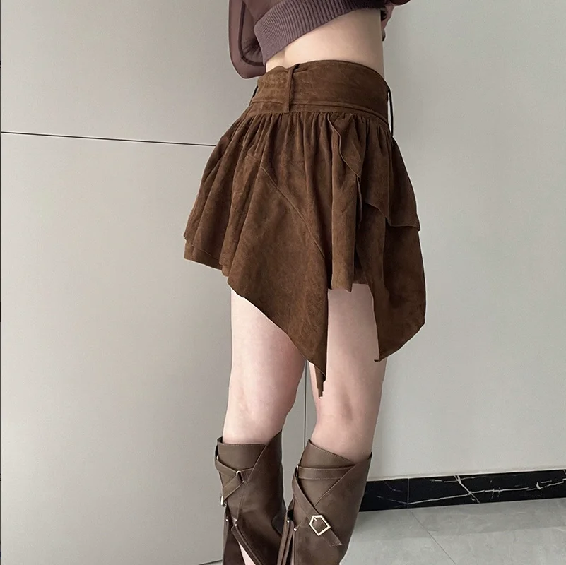 Skirt for Women 2025 Summer New Retro Multi-Layer Spicy Girl Half Skirt with Irregular High Waist and Leg Length A-Line Skirt