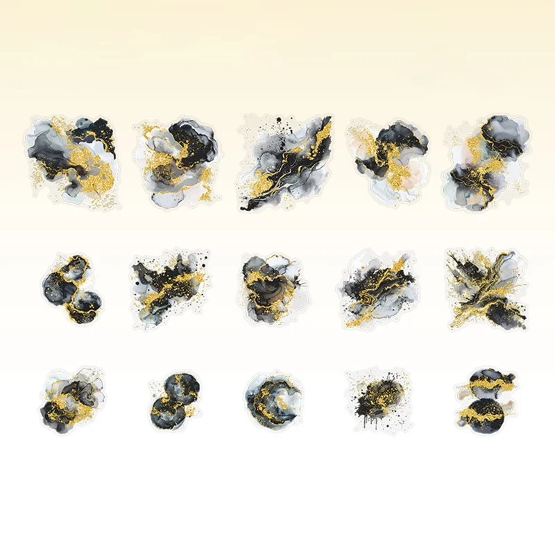 قطعتان من ملصقات الختم الساخن الخيالية التي يمكنك صنعها بنفسك، تصميم مزج الألوان المائية، مناسبة للقرطاسية وديكور المذكرات وما إلى ذلك