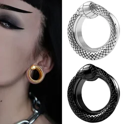 Doearko 2PCS Stainless Steel Snake Ear Plugs Tunnels Gauges Earring Piercing Body Jewelry Expander Christmas Gift Tragus Women