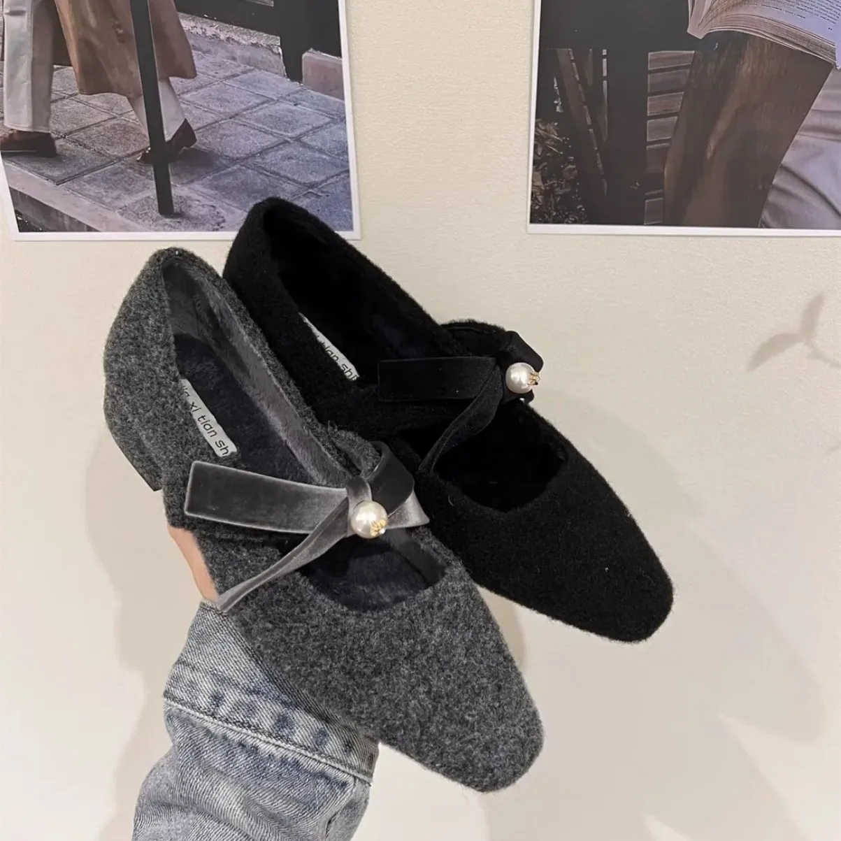 

Women Mary Jane Shoes Vintage Luxury Chunky Heels Height Increase Bow Shoes Knot Party Non Slip Pumps Fashion Comfortable