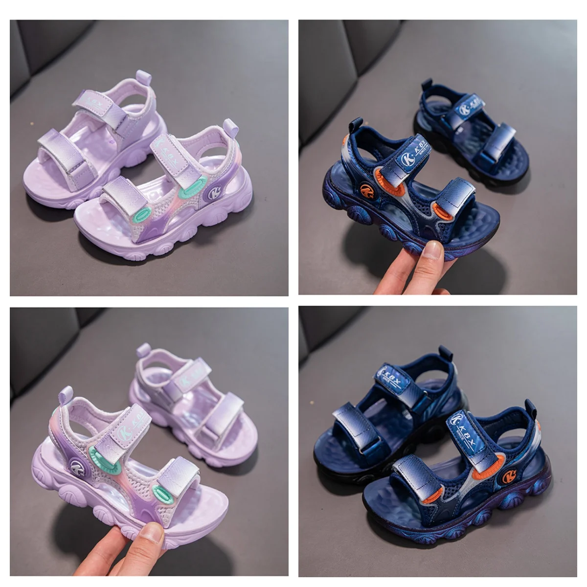 2024 Sommer Kinder lässige Sandalen Baby Kinder offene Zehen Anti-Rutsch-weiche Mode neue Strands chuhe Mädchen Jungen Sports andalen 26-37