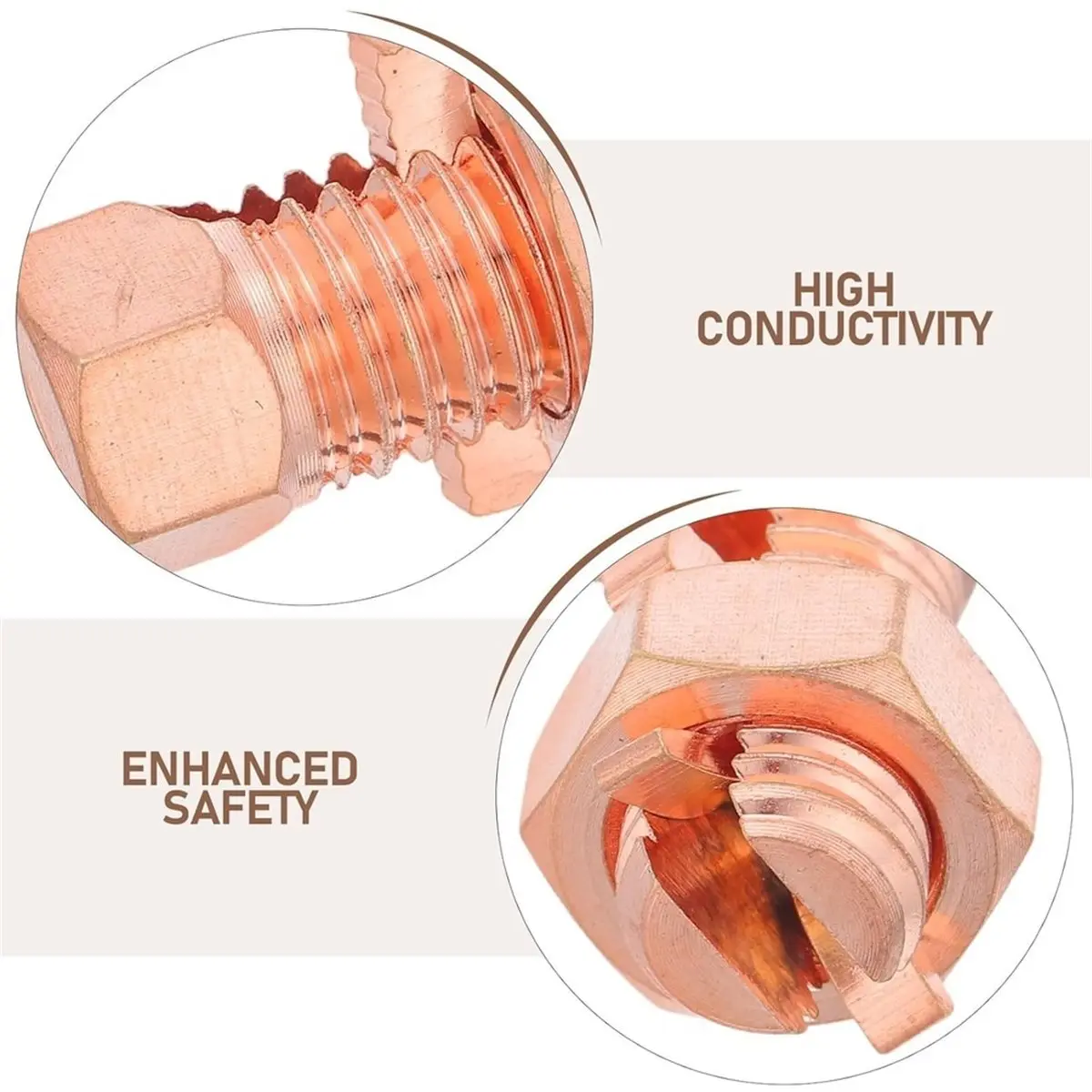 Premium Household Split Bolt Connectors, 16-Pack Copper Grounding Clamps for 8-12AWG Wire, Electrical Wire Connectors for Ground
