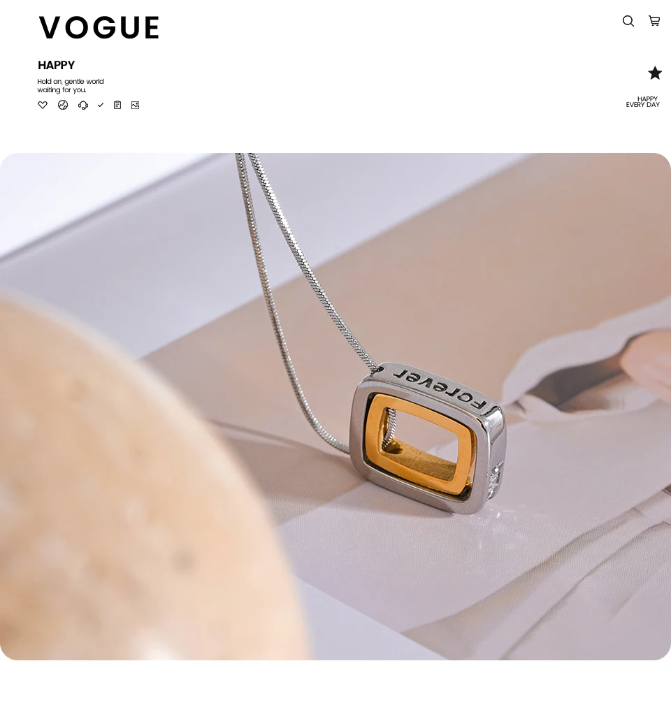 Yhpup 316l Edelstahl Quadrat Hohl Doppel Layered Overlay Anhänger Halskette Zirkonia Unisex Liebhaber Schmuck Männer Frauen – Detail 10