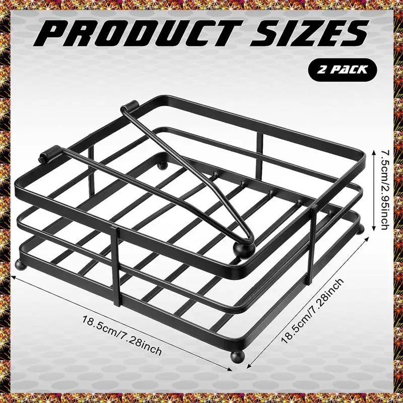 BTCL 2 piezas servilletero plano para mesa servilletero de Metal con brazo ponderado dispensador de servilletas de papel cuadrado hierro rústico Durab