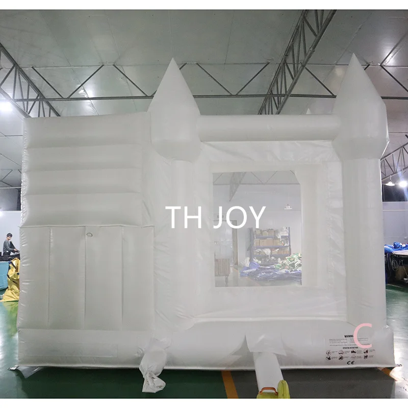 free shipment, outdoor commercial inflatable wedding bouncy castle,white bounce house with slide combos for party