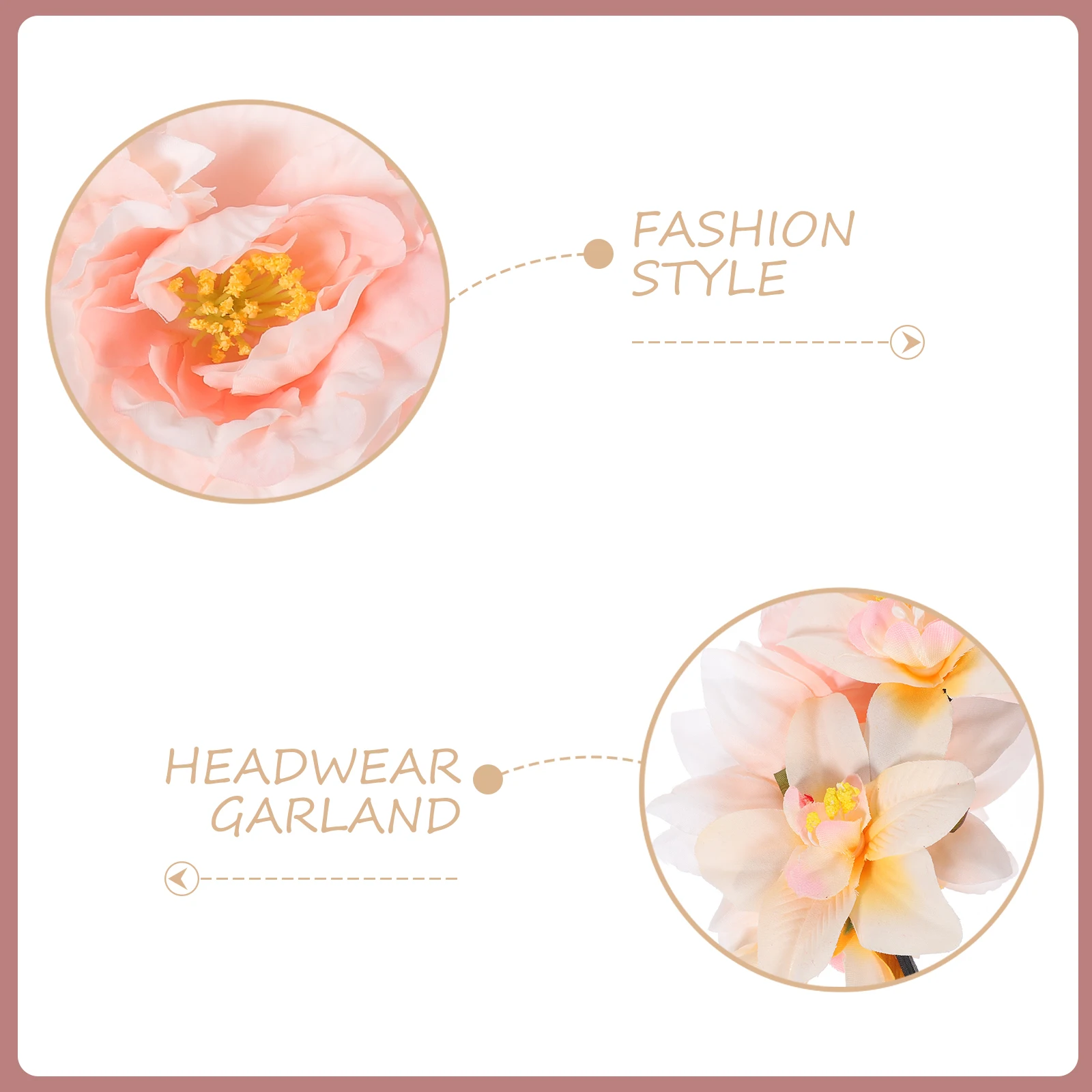 

Artificial Flower Headb Vintage Peony Crown Large Floral Hair Accessories for Women Travel Photography cosplay prom tea party