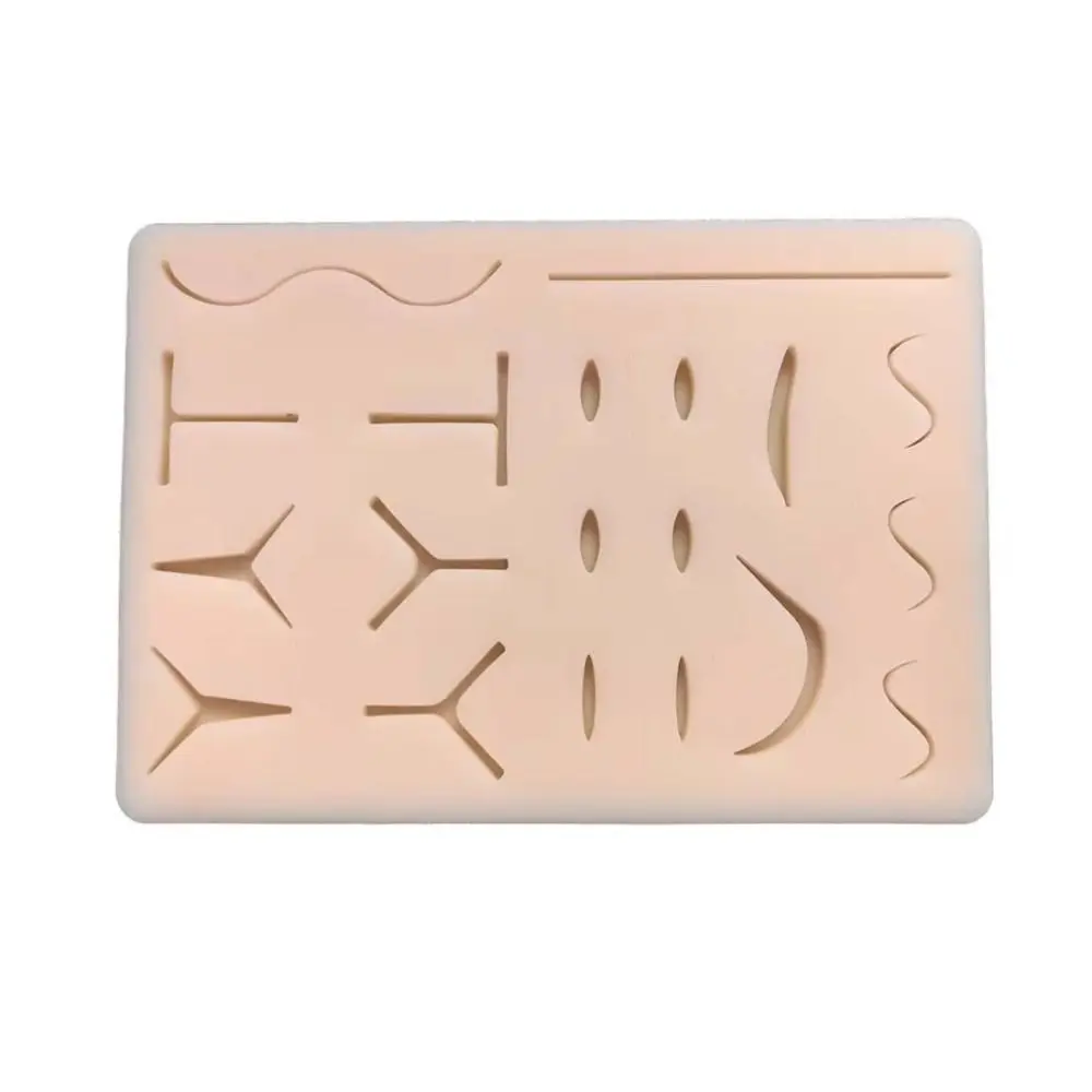 Silicone Skin Suture Kit with Pre-Cut Wound Suturing Practice Operate Suture Teaching Equipment Various Wound Types Simulation