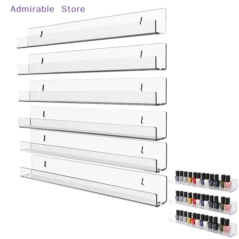 wAcrylic Nail Polish Rack Wall Mounted Lipstick Nail Polish Bottle Holder Organizer Nail Paint Display Stand Shelf With Screws