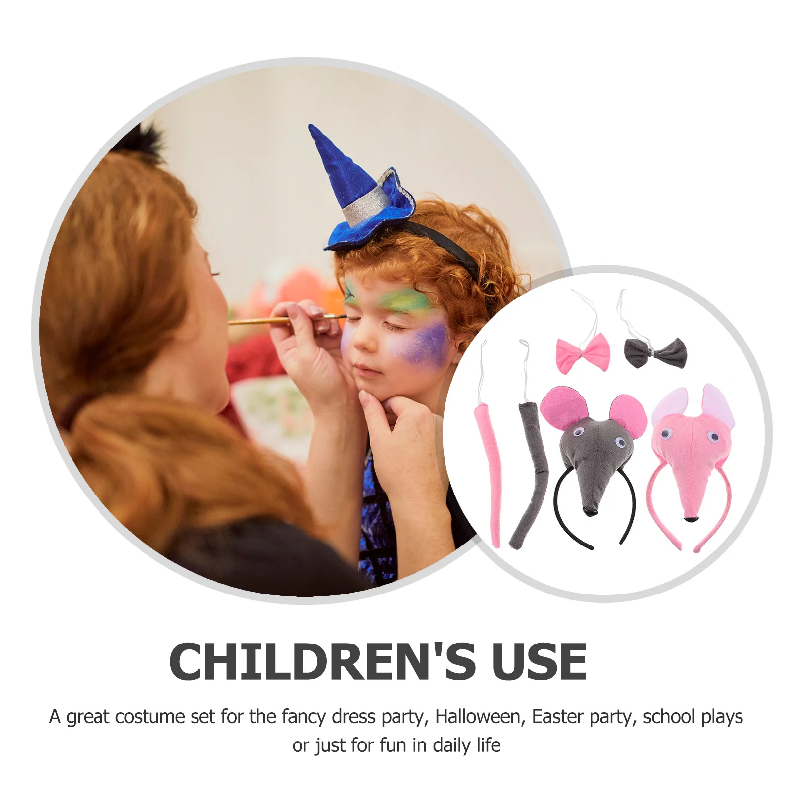 

6 шт., аксессуар для костюма мыши, один размер, легко носить, легкое нарядное платье, аксессуар для костюма для Хэллоуина, Пасхи, вечеринки