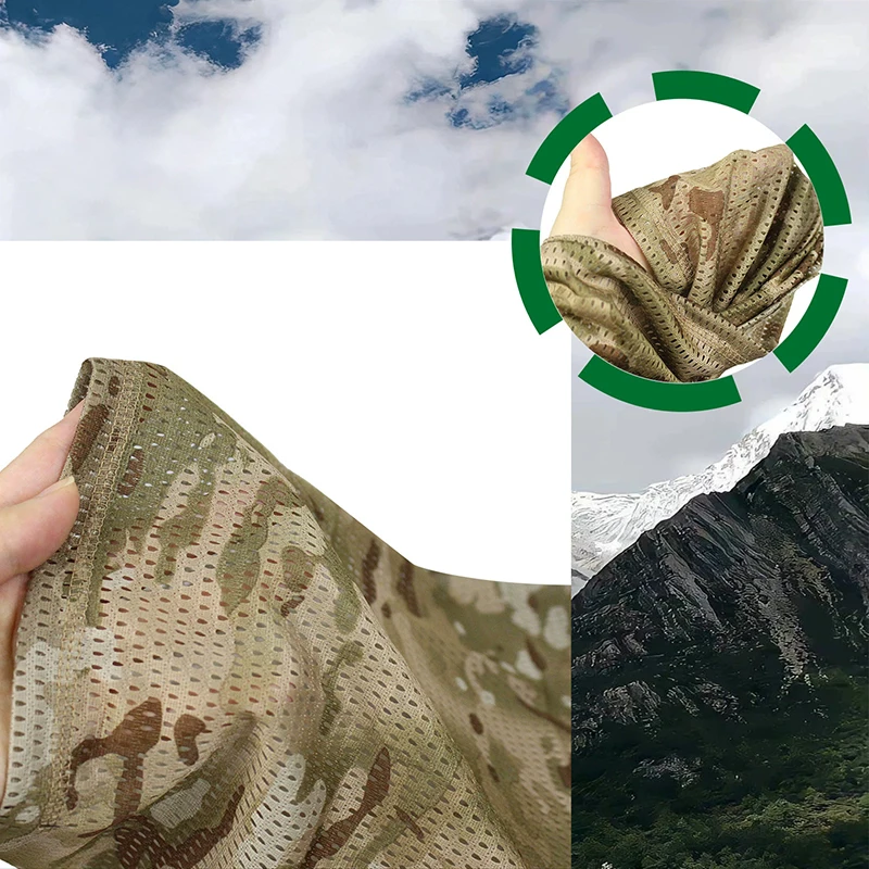 Lightweight Outdoor Cycling Sunscreen Face Shield Large Mesh Windproof Neckerchief Camo Mask Neck Gaiter Cover for Men Women