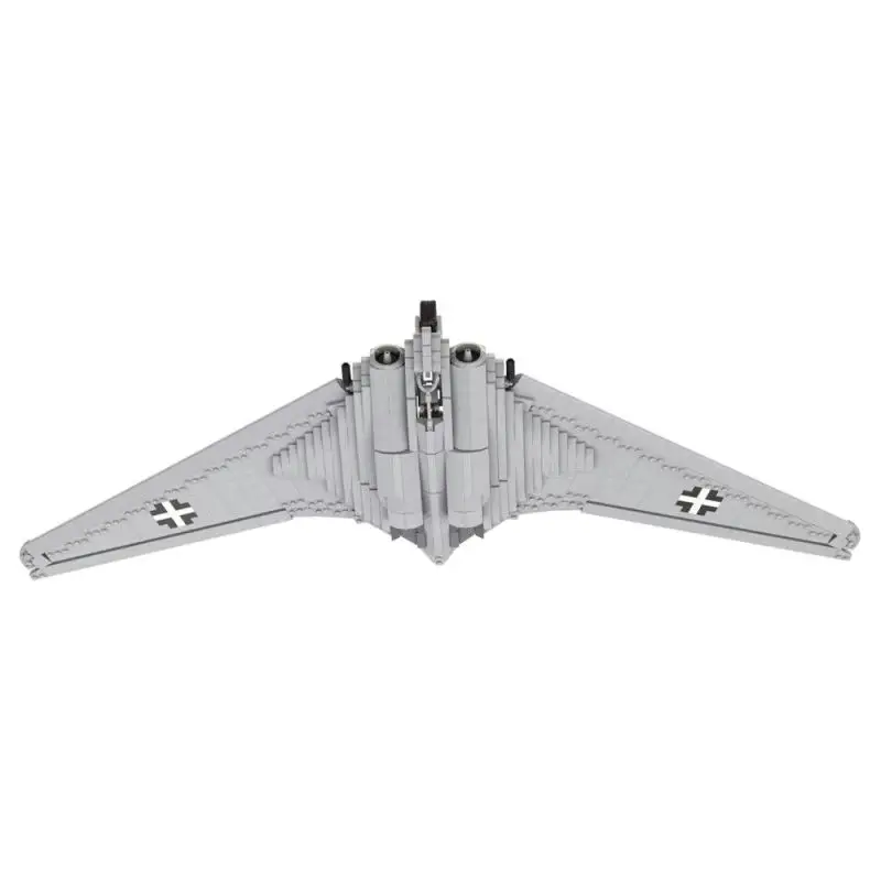 1925PCS MOC Deutsch Militär WW2 B-2 Bomber Bausteine Tailless Fliegen Flügel Jet Fighter Modell Puzzle Spielzeug Geschenk für kind Erwachsene