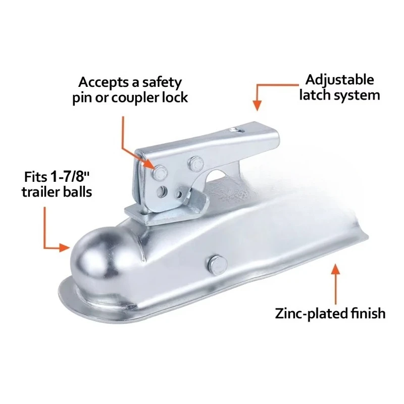 1-7/8 Ball Speak Trailer Coupler for High Quality Trailer Hook Ball Coupler 2000 lbs