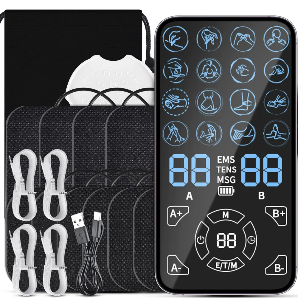 

EMS Pulse Electric Muscle Stimulator Back Neck Body Massager Tens Acupuncture Meridian Physiotherapy Digital Relax Massage Tools