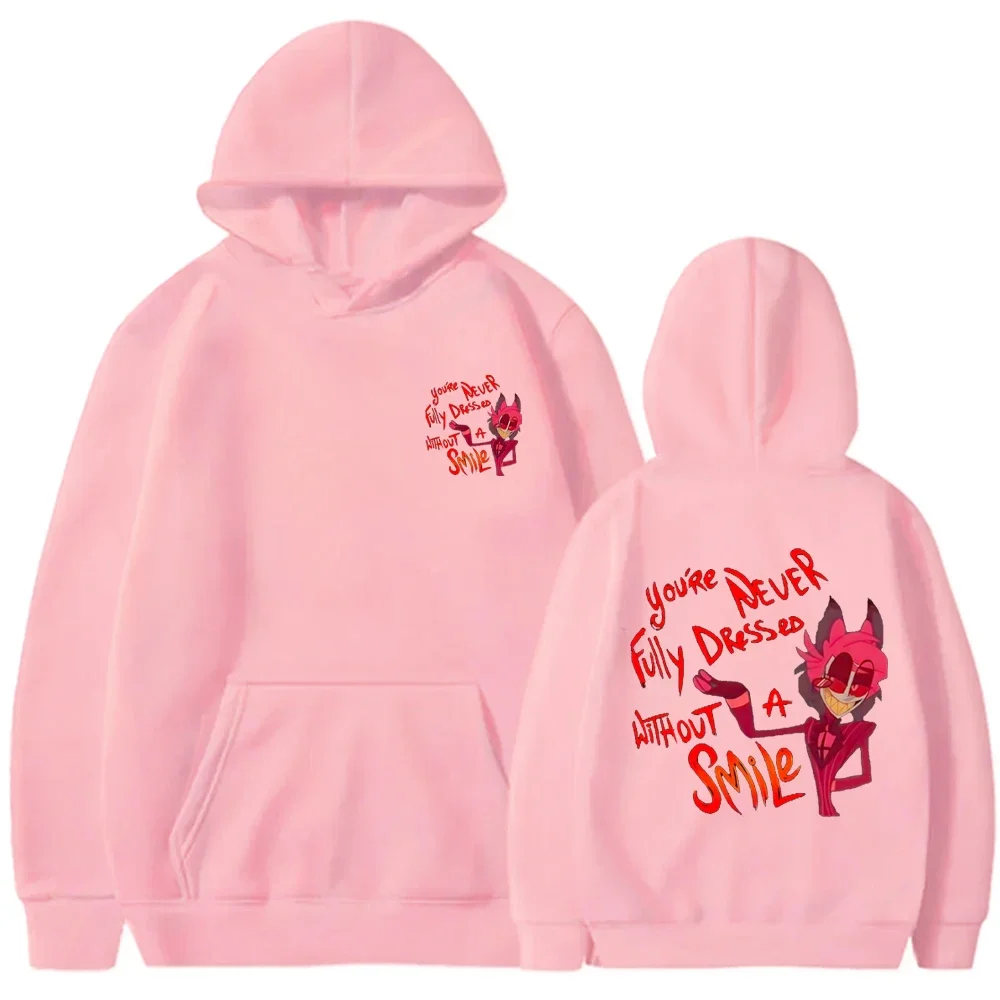 هوديي فندق Hazbin Alastor مطبوع بأكمام طويلة للرجال باللون الأسود للخريف والشتاء، ملابس رياضية دافئة متعددة الاستخدامات