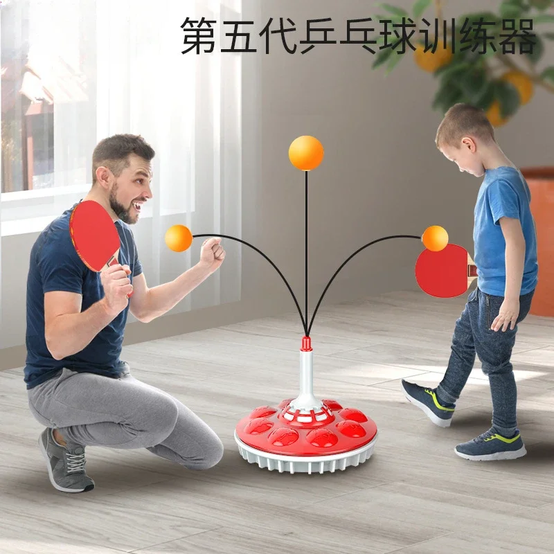 Table tennis trainer, household suction cup self-training, elastic flexible shaft