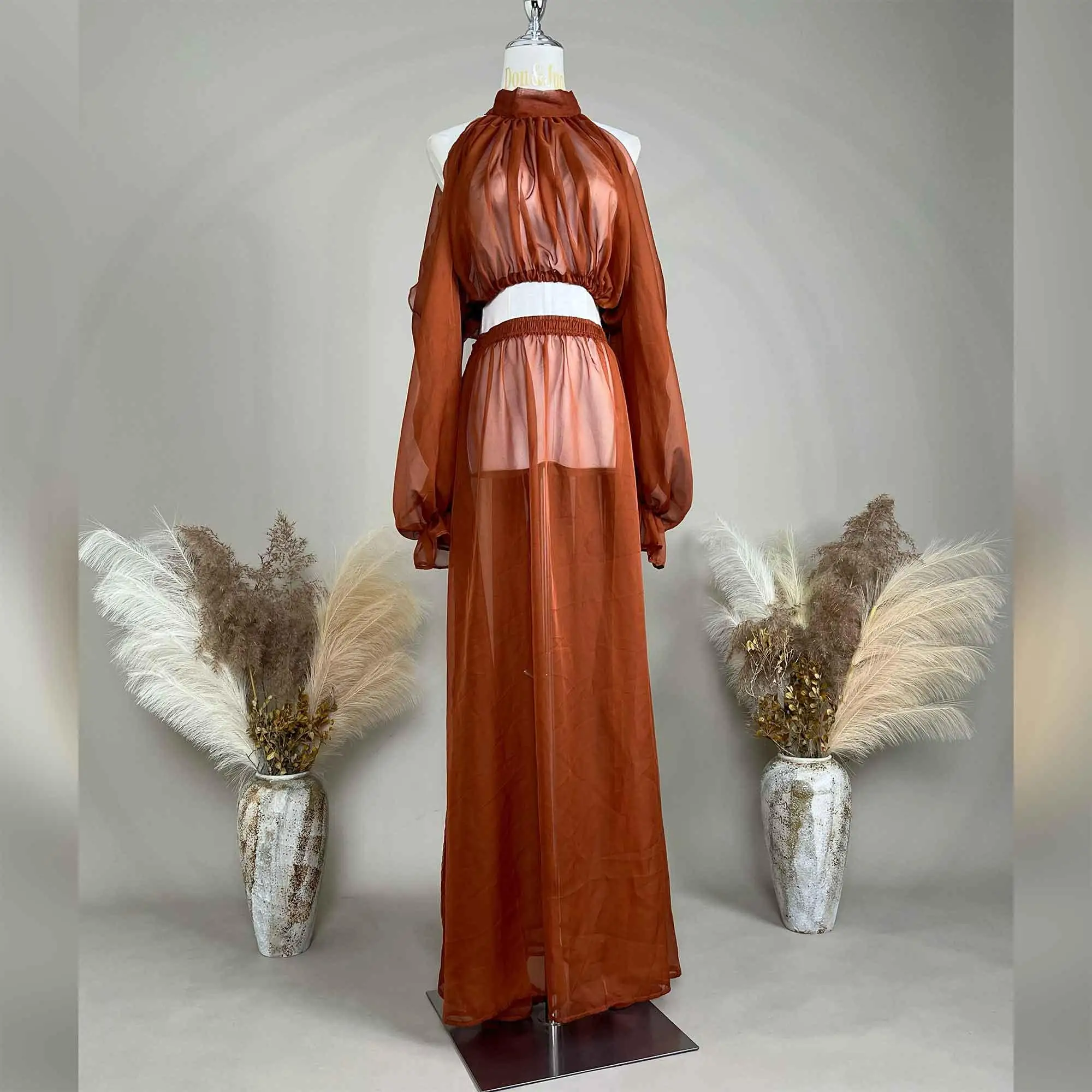 

Платье Don & Judy для детского душа, комплект из двух предметов, тюлевое платье с открытыми плечами и длинными рукавами, одежда для женщин, вечеринка для беременных