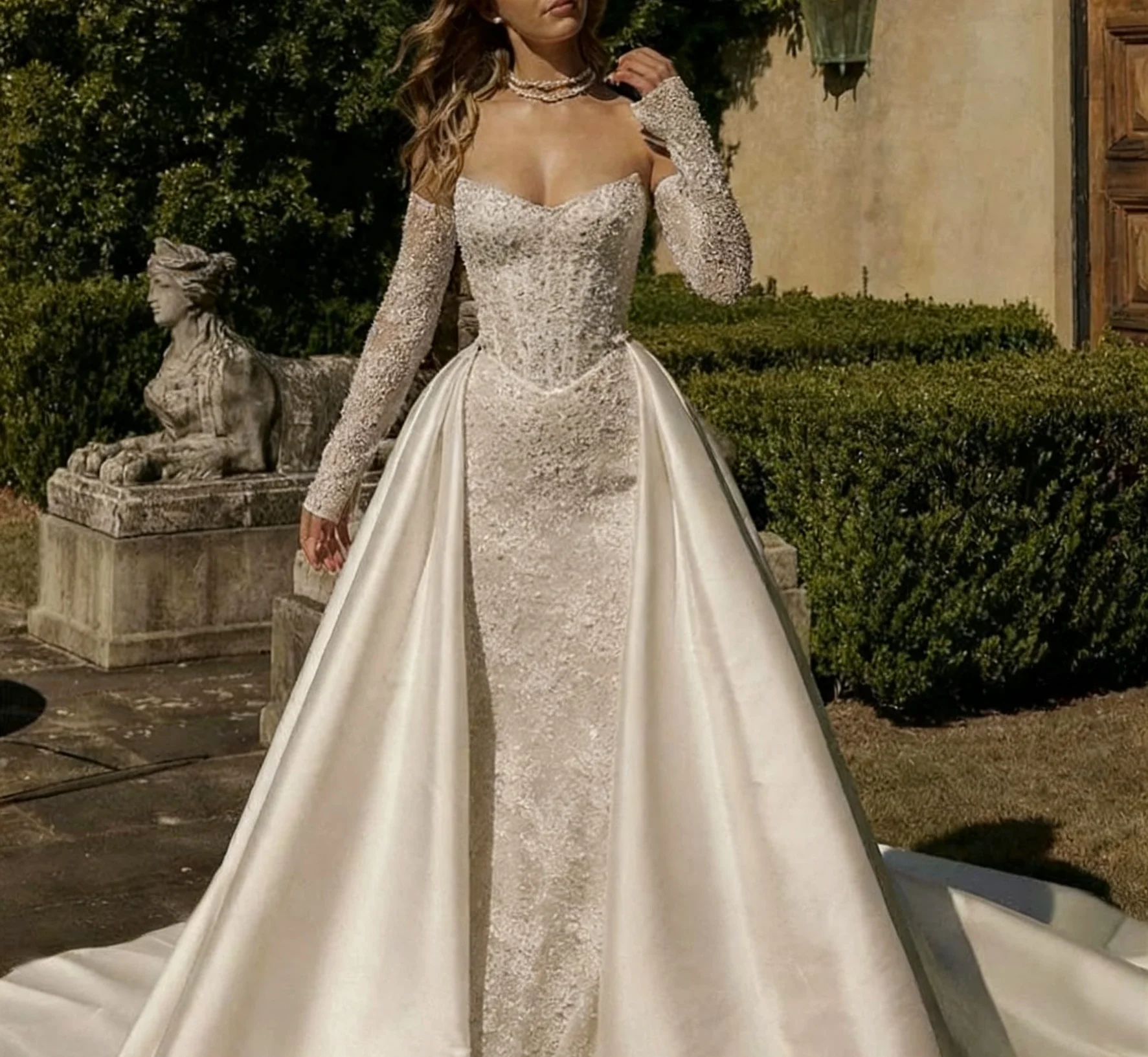 

Customized White Satin Wedding Dress Classic Sweetheart Sleeveless Bridal Gowns Formal Bride Porm Party Gowns