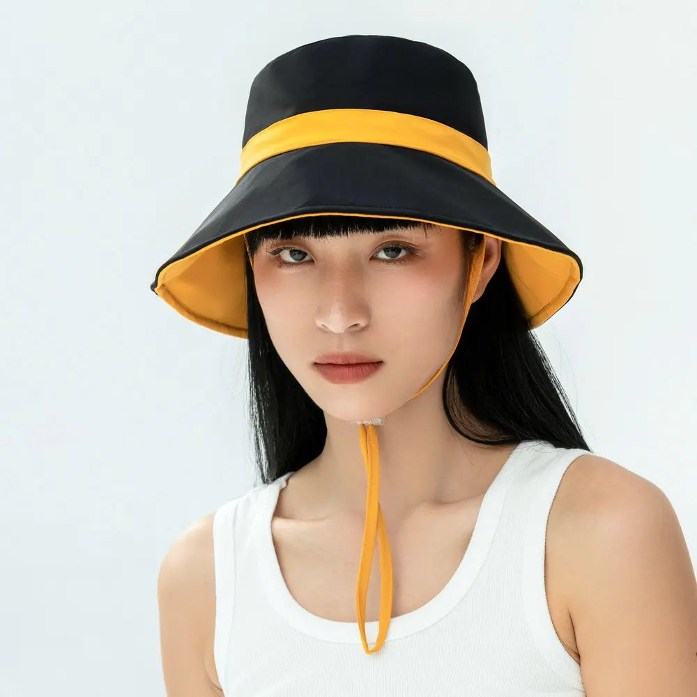 

Women Double-Sided Icy Silk UV Protection Bucket Hat 2 in 1 Design Sun Visor Bucket Hat Easy Foldable Storage Outdoor Caps