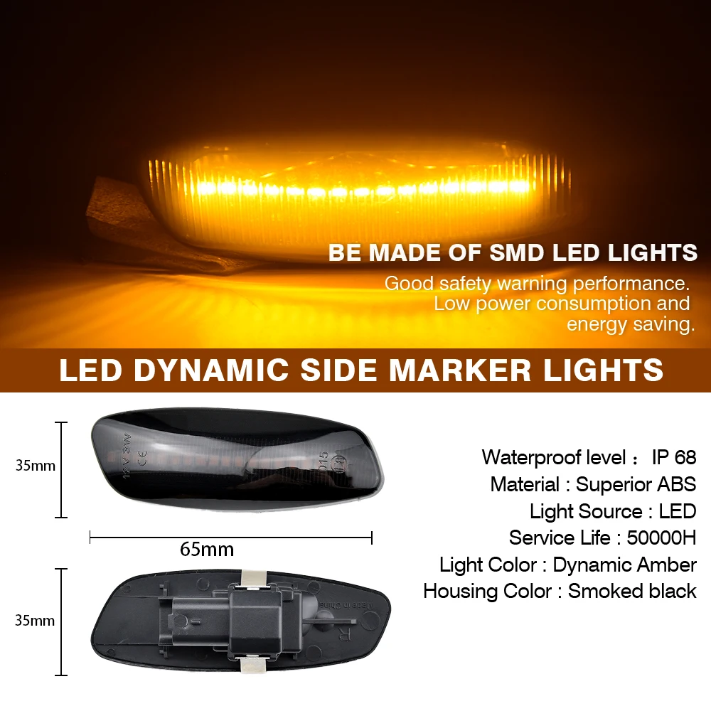 

2 pieces Led Dynamic Side Marker Turn Signal Light Sequential Blinker For Peugeot 308 207 3008 5008 For Citroen C4 C3 C5 DS3 DS4
