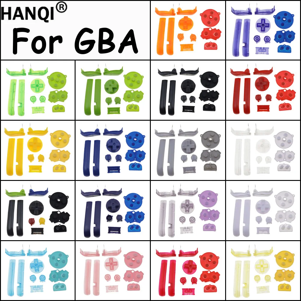 1Set For Gameboy Advance GBA Replacement Plastic D Pads A B Power ON OFF Full Set Button & Conductive Rubber Keypads