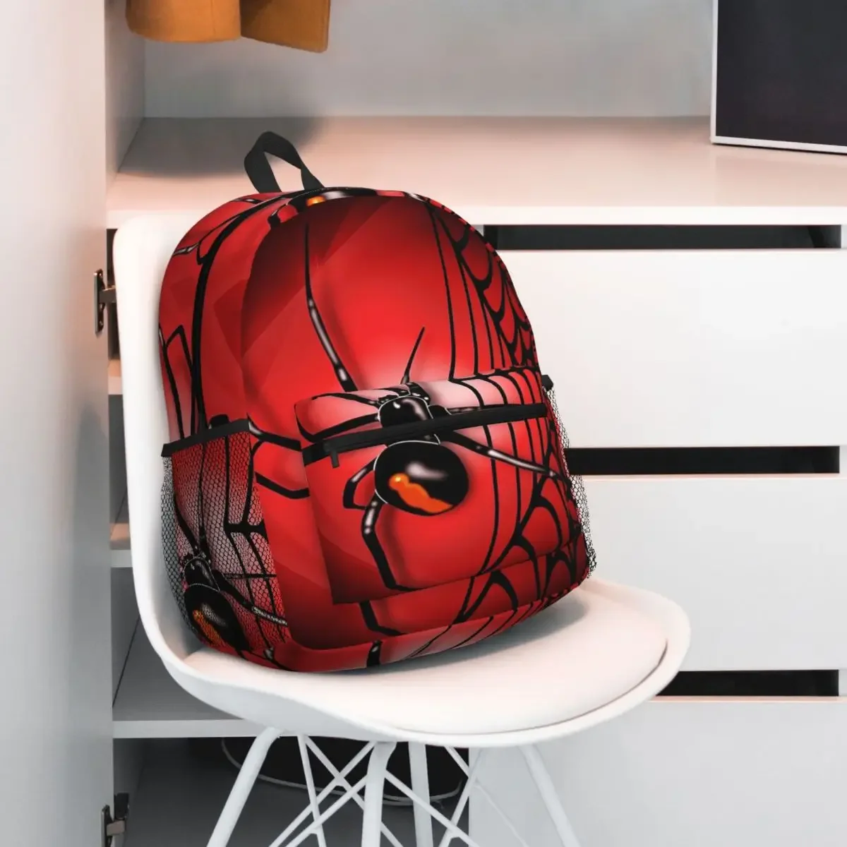 Red Back Spider Web Student Backpack School Bag Hiking Travel Daypack for Boys Girls Fashion Bookbag Shoulder Bags