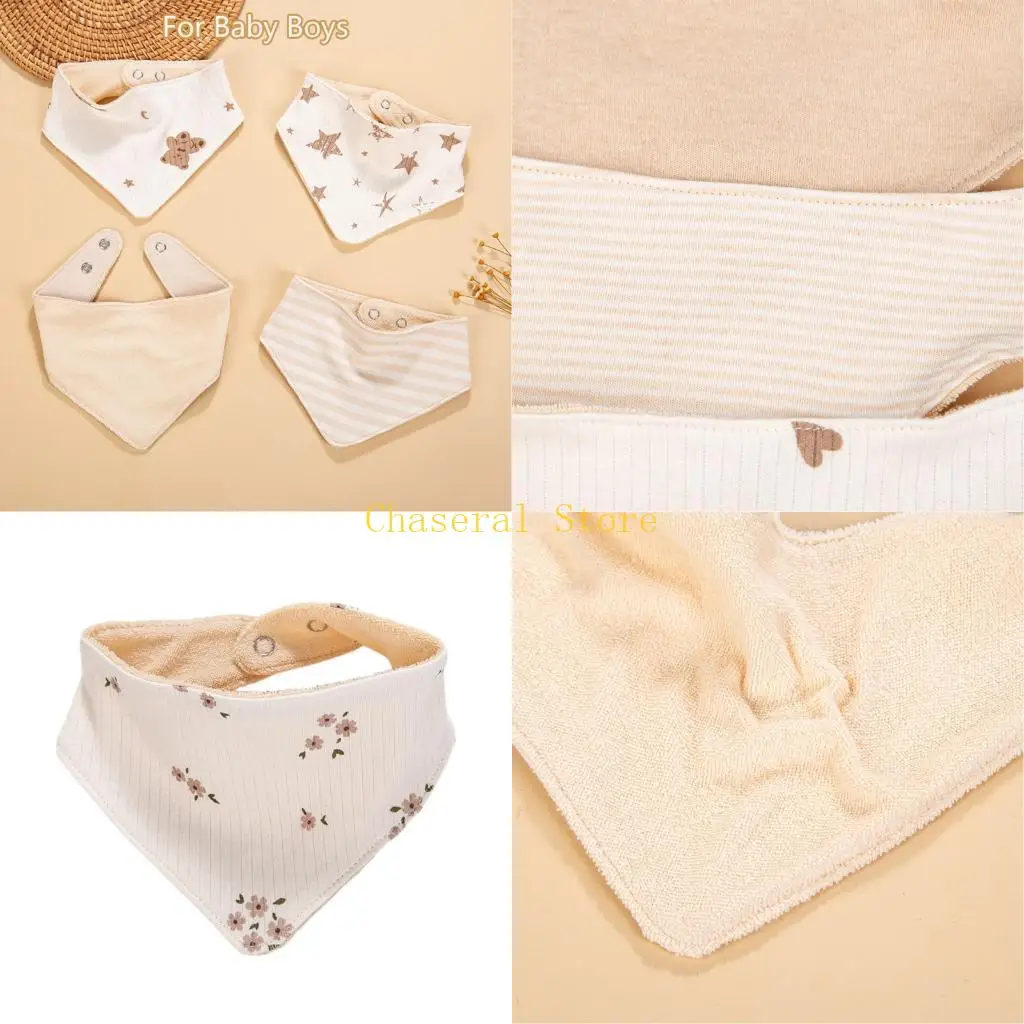 E7CE Soft Newborns Drooling Bib Breathable Burp Cloth for 0-24 Months Baby Comfortable Saliva Towel for Toddler