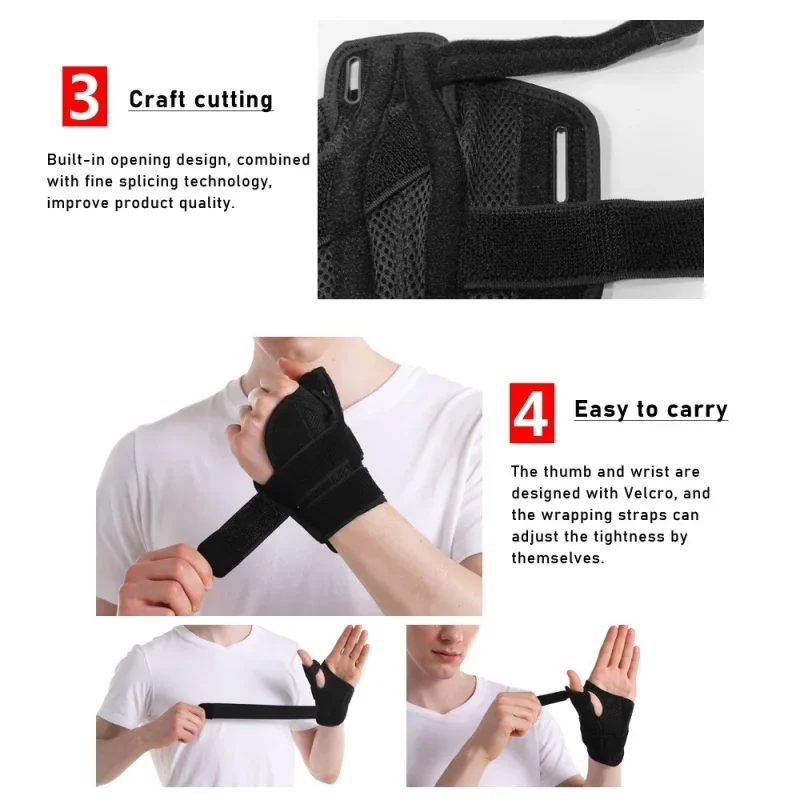 Thumb Wrist Brace Wrist Hand Support Gloves Thumb Hand Strap Glove Gym Hand Protector Wrist Support Bandage Sport