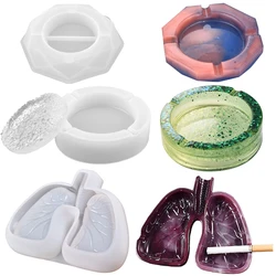 Silicone Ashtray Mold Cement Plaster Tray Mould Lungs Shape Epoxy Resin Casting Mold Crystal Resin Ashtray Father'S Day Gift