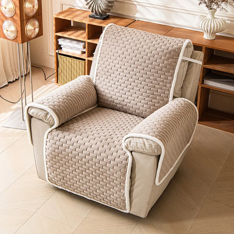 1pcs Solid Color Single Sofa Cover Anti-slip and Dust-proof Durable Dustproof Chair Pad Anti Cat Scratch Armchair Slipcover