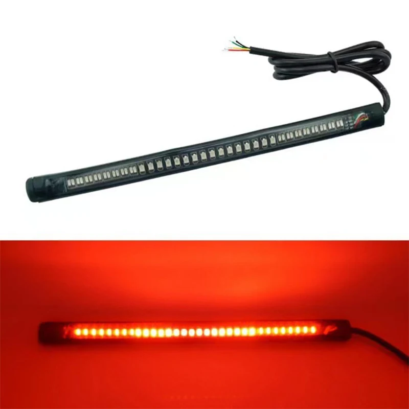 Universal LED Motorcycle Turn Signal Light Brake Lamp Bar Strip Off-road Moto License Plate Taillight LED Brake Light