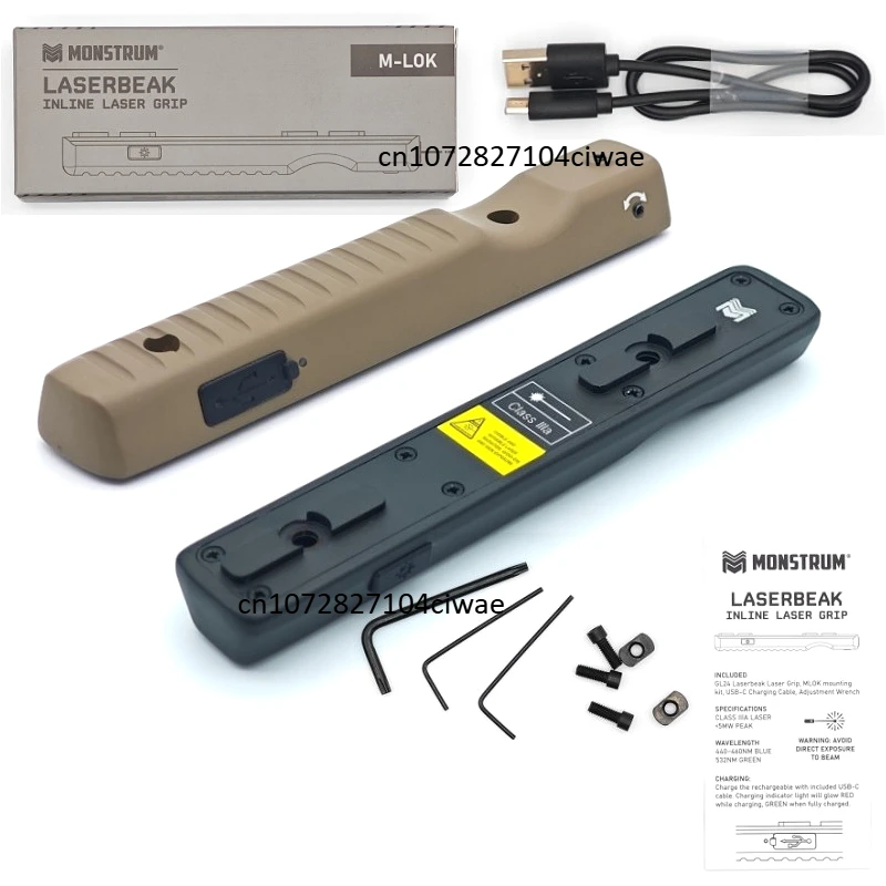 

Monstrum Laserbeak Laser Sight with USB-C Rechargeable Battery | Compatible with M-LOK | Green Laser | Flat Dark Earth #ciwae