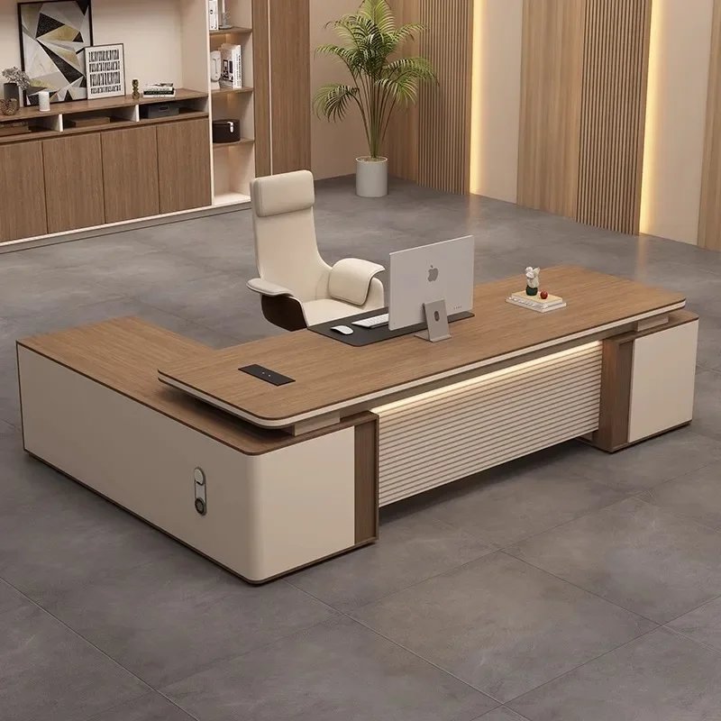 Boss office desk and chair combination simple modern president table light luxury high-end furniture manager single large